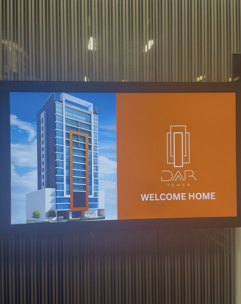 Lobby screen at Dar Tower